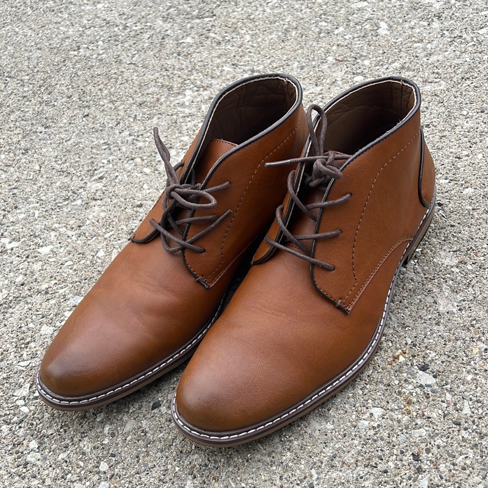 Steven madden brown leather boots size 10 men’s